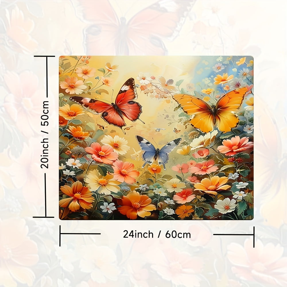 1pc 20in×24in/24in×24in, Flower Pattern, Washer And Dryer Top Protection Mat, Washing Machine Dust Cover Mat, Kitchen Accessories, Non-Slip, For Laundry Bathroom Home Decor, Room Decor