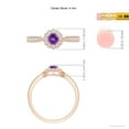 thumbnail image 5 of ANGARA Natural 0.25 Ct. Amethyst with Diamond Halo Ring in 14K Rose Gold for Women (Ring Size: 11.5), 5 of 10
