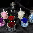 thumbnail image 4 of Rosa eterna con forma de ángel para niña, cubierta de cristal, regalo de vacaciones, decoración de rosas, regalo de cumpleaños para amigos y familiares, 4 of 5
