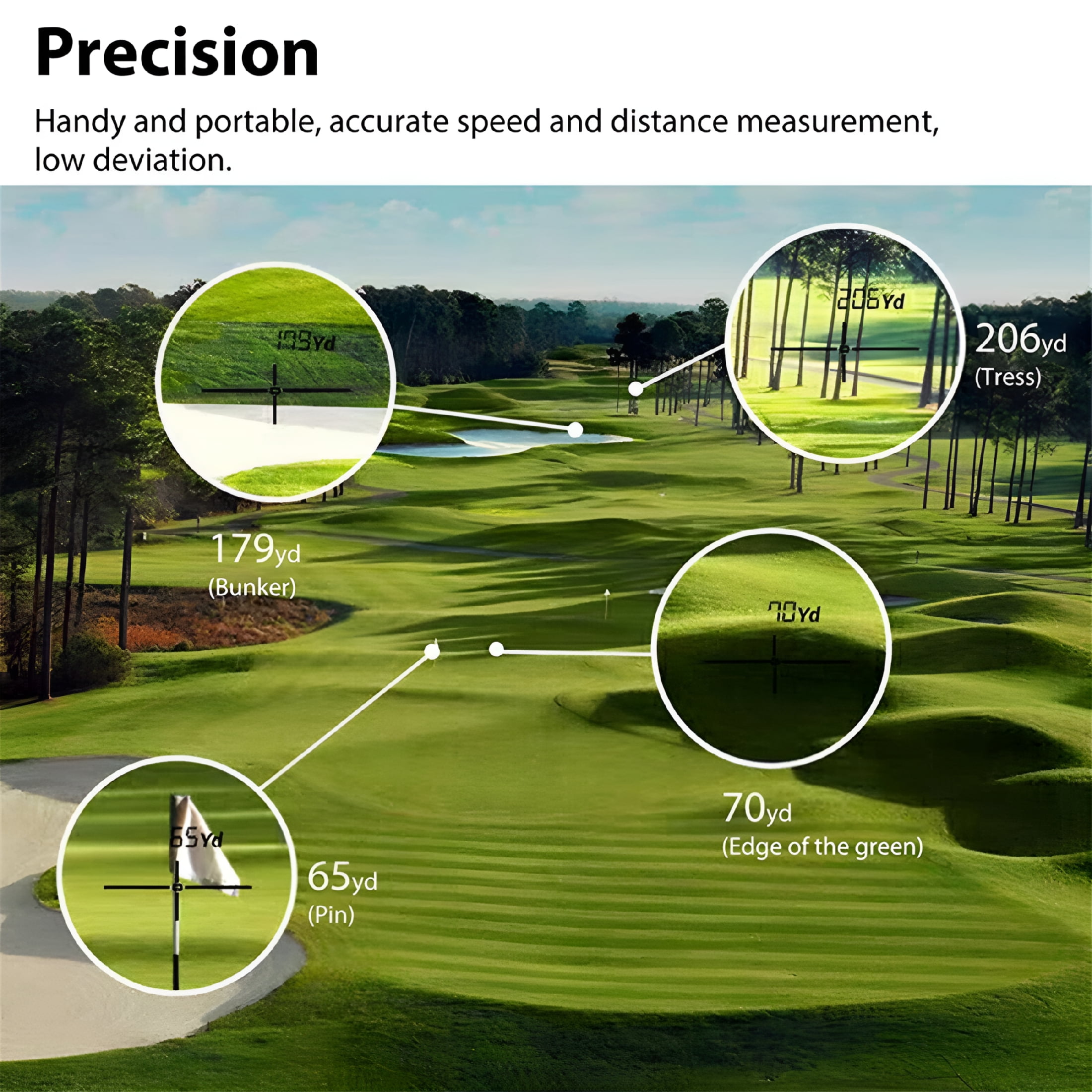 GJX Golf Rangefinder 1000 Yards, 7X Magnification Clear View, Slope Function