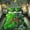 Green A, variant on Feelyou Pixel Game Alphabet King Bedding for Kids Boys, Blocky Letter King Bed in a Bag, Green Brown, Gamepad Reversible, 7 Pieces