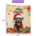 thumbnail image 5 of Merry Christmas Santa Pitbull Scarf Twinkling Lights Xmas Holiday Quilt Blanket Terrier Dog Lover Cozy Comforter Throw Blanket - 00022, 5 of 5