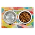 thumbnail image 1 of Geometric Pet Mat for Food and Water, Polygonal Arrangement with Colorful Abstract Triangles Ornamental Illustration, Non-Slip Rubber Mat for Dogs and Cats, 18" X 12", by Ambesonne, 1 of 2