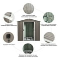thumbnail image 5 of Barara King Storage House, Outdoor Garden Storage Shed,Waterproof Garden Sheds, 6ft x 5ft Outdoor Metal Storage Shed gray, 5 of 8