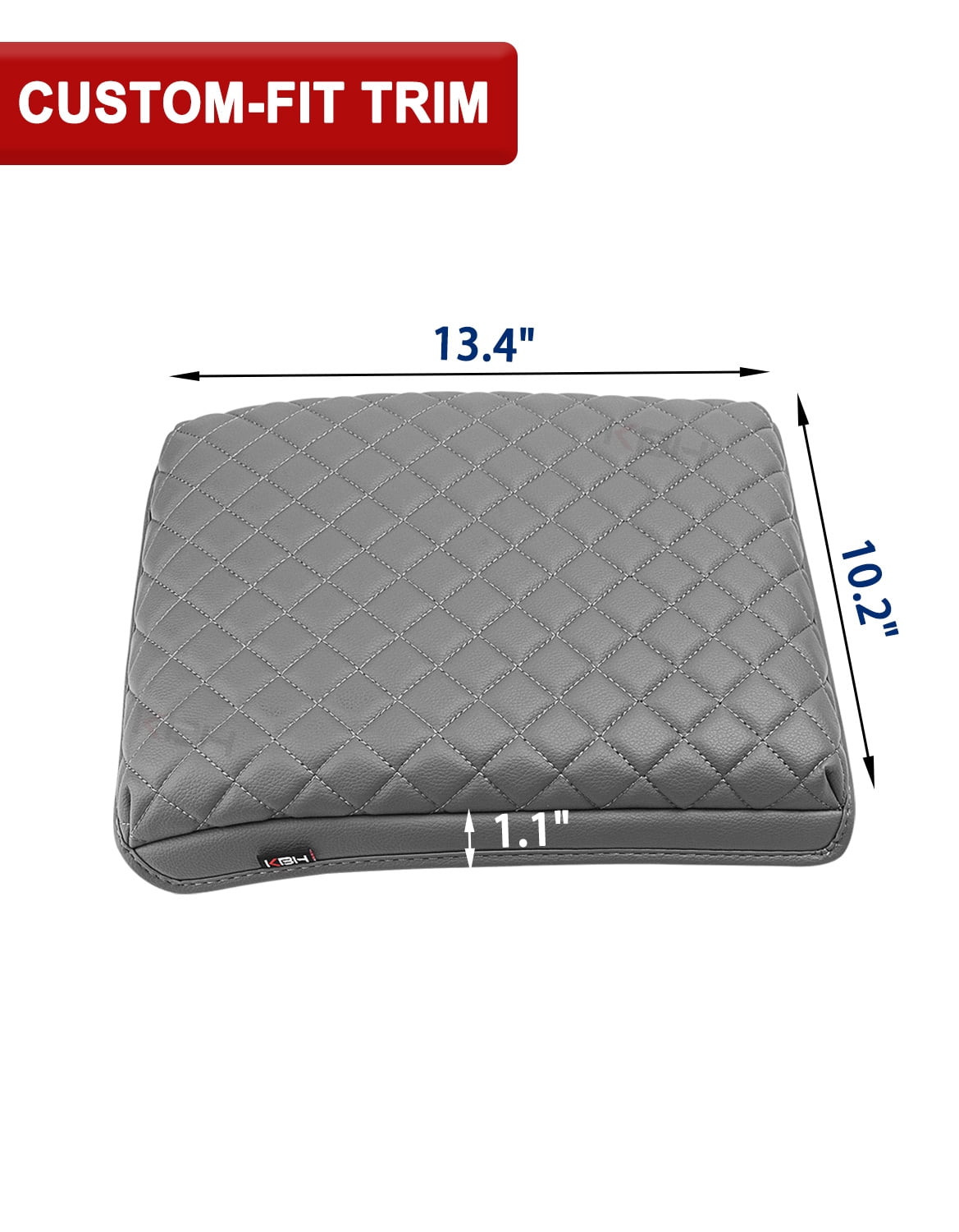 KBH Center Console Cover for 2004-2010 Ford F150 with 40/20/40 Split Bench Jump Seat, Leather Middle Console Armrest Cover Cushion Pad for F150 Accessories Interior, Gray