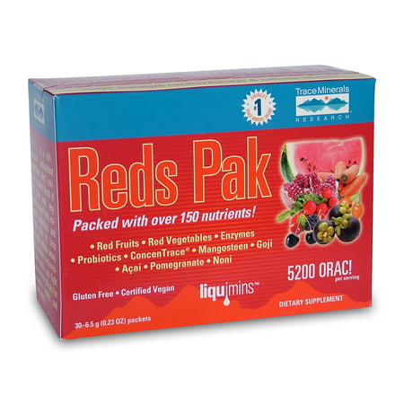 Trace Minerals Reds Pak - 30 Pak | Whole Red Foods | Strong Antioxidants | (Best Foods For Minerals)