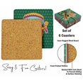 thumbnail image 4 of Inkdotpot Set of 6 Drink Coasters DecorativeNon,SlipCork Base4-inch Square PrintedCoastersEasy Clean- India Transport, 4 of 8