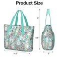 thumbnail image 3 of Tote Bag for Women - Bichon Dog Blue Florals Shoulder Bag - Large Utility Work Duffle Bag with Zipper Handbag for Travel, Work, Sprots, 3 of 5