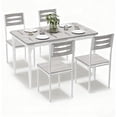 thumbnail image 1 of 5-piece industrial kitchen mesa set con spiral metal legs: compact dining room set para 4 con moderno design para apartments y small spaces (gris finish), 1 of 7
