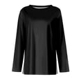 thumbnail image 4 of Delayuji Long Sleeve Going Out Tops for Women Casual Crew Neck Tops Fall Fashion 2025 Fitted Basic Tee Tunic Tops Pullover Womens Long Sleeve T Shirts Black S, 4 of 6