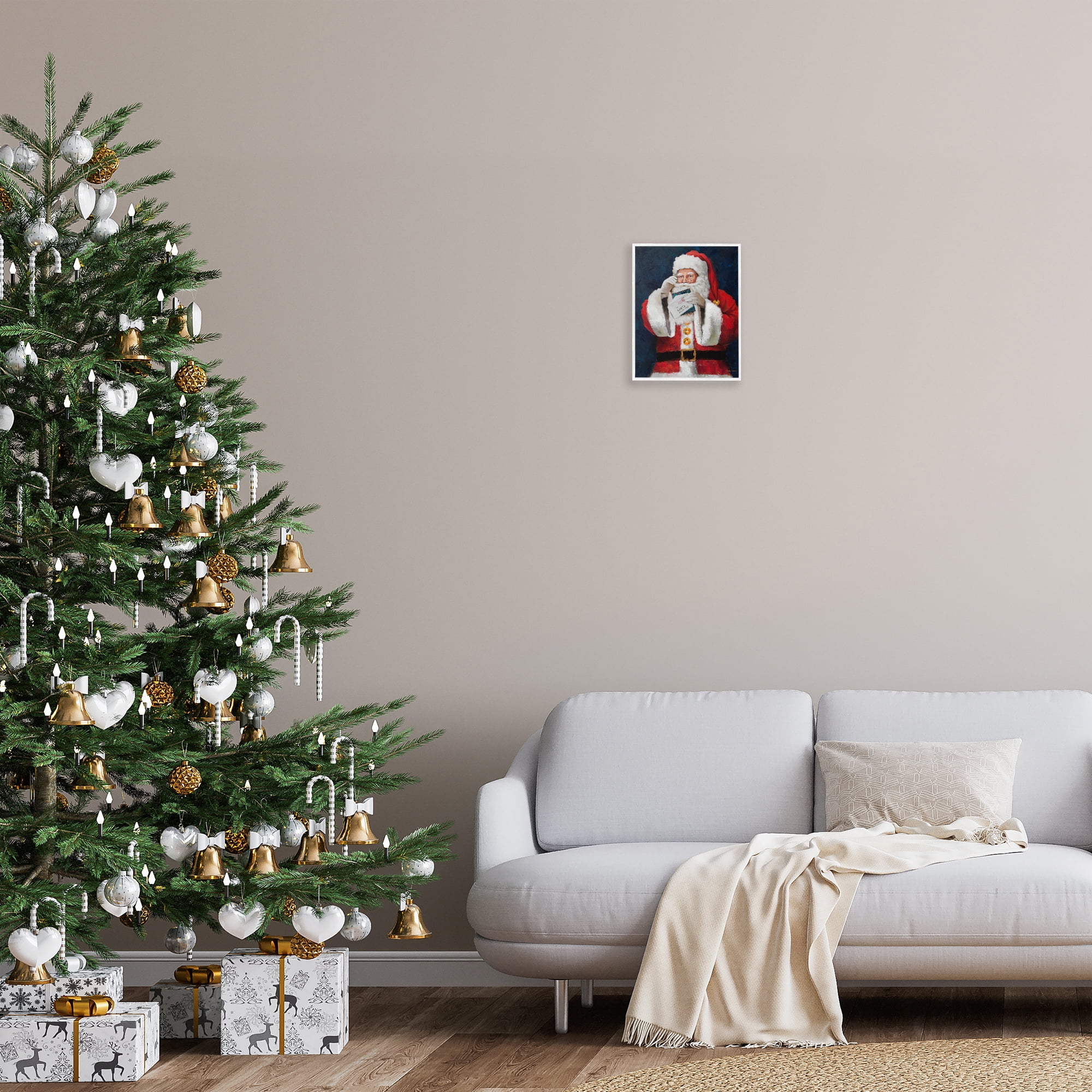 Stupell Industries Santa & Christmas Mail Holiday Painting White Framed Art Prints Wall Art, 11 x 14