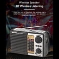 thumbnail image 3 of Radio de emergencia portátil alimentada por energía solar con altavoz Bluetooth y tarjeta TF, 3 of 8
