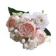 thumbnail image 2 of Ramo de flores artificiales, hortensias, peonías, bayas, arreglo floral sintético de 5 cabezas para centros de mesa de bodas y decoración del hogar, 2 of 9