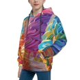 thumbnail image 2 of Vsdgher Rainbow Melting Ice Cream Hoodie Youth Classic Hooded Pullover Sweatshirts Essentials Hoodie for Children (s-xl)-X-Large, 2 of 6