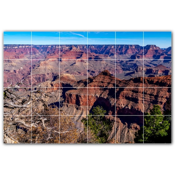 Picture-Tiles.com: Canyon Ceramic Tile Wall Mural WAL500323-64XL. 72"W x 48"H using (24) 12" x 12" Ceramic Tiles-Satin Finish