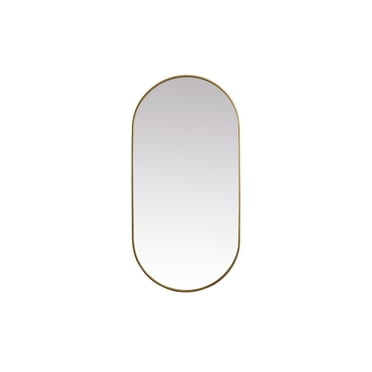 Elegant Decor MR2A3060BRS 30 x 60 in. Metal Frame Oval Mirror, Brass