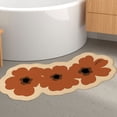 thumbnail image 3 of Injueey Alfombra de baño redonda suave y gruesa, alfombrillas de ducha cómodas y antideslizantes para el fondo interior de la ducha Juegos de accesorios de baño Marrón 45X100cm, 3 of 6