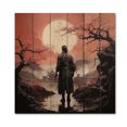 thumbnail image 3 of Designart "Samurais Resolve Asian Painting I" Asian Print on Natural Pine Wood, 3 of 5