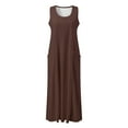 thumbnail image 5 of Cathalem Holiday Dresses for Women Plus Size Womens Summer Dresses Beach Casual Plus Size Sleeveless Loose Flowy Sundresses(Brown,S), 5 of 6