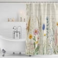 thumbnail image 4 of Spring Floral Waterproof Fabric Shower Curtain,Summer Flower Botanical Farmhouse Waterproof Fabric Shower Curtain for Bathroom Curtains Bathtubs Hotel Shower Curtains with 12 Hooks Extra Long 72x96, 4 of 8