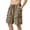 Army Green, variant on Men's Wide Drawstring Elastic Waist Leather Patch Multi Flap Pocket Cargo Shorts Soft Loose Fit Casual Short Pants Breathable Outdoor Daily Summer Walking Clothing Army Green L