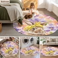 thumbnail image 5 of Round Rugs 6Ft, Easter Bunny Round Area Rug Washable Indoor Throw Carpet, Spring Purple Flowers Scarf Rabbit Pastoral Soft Non Slip Circle Rug for Office Cabinet Home Decor Aesthetic, 5 of 8