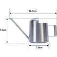 thumbnail image 5 of Regadera de acero inoxidable cepillado grueso 11OZ/300ml Caño largo Mini regadera para bonsái flores plantas en jardín hogar Oficina Patio, 5 of 5
