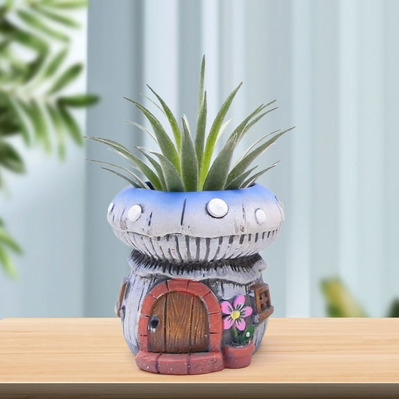 CxhicLuv Cement Mushroom Flower Pot, Whimsical Handmade Planter for Office & Outdoor Decor, Cement Pot for Succulents & Plants, Unique Garden Decor for Indoor Courtyard & Bookshelf Display