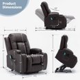 thumbnail image 6 of Vicluke Power Lift Recliner Chair with Massage and Heat for Elderly, PU Leather Electric Recliner Sofa with Side Pocket, Cup Holders and USB Port for Living Room( Brown ), 6 of 9