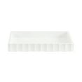 thumbnail image 6 of Kate and Laurel Lissi Decorative Rectangle Tray with Wavy Design, 16 x 12, White, Modern Scalloped Serving Tray for Coffee Table Ottoman, Dining Table, or Entryway Catch-All Tray, 6 of 9