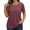 Brown-Red, variant on Women Plus Size Blouses Dressy Lace Crew Neck Tops Casual Short Sleeve Summer Shirts