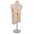 thumbnail image 4 of DisplayTown 2 Pack Flesh Male Mannequins Hollow Back Body Torso w/ Metal Stands with Metal Pole & Hanging Hook for Tshirt Display, S-M Sizes, 4 of 5