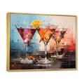 thumbnail image 2 of Designart "Cocktails Glass Representation Colorfuled I" Food & Beverage Floater Framed Canvas Print, 2 of 7