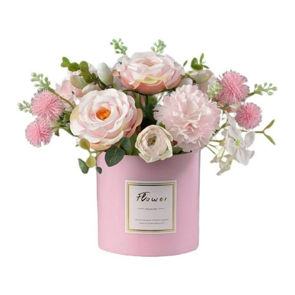 Artificial Flower Potted False Fake Plants Flower Arrangements Outdoor Decorative with Vase Garden Home Farmhouse Centerpieces