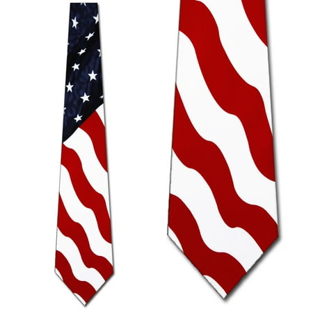 - US Flag Giant Vertical Necktie Mens Tie by Tieguy