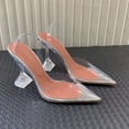 thumbnail image 1 of Large Size 44 45 Fashion Clear PVC Transparent High Heels Sandals Women Shoes Rhinestone Sunflower Sandals Summer Shoes FGS, 1 of 6