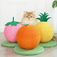 thumbnail image 3 of Colourtree Yellow Cat Scratching Board Cat Scratching Post Fruit Shape Cat Scratcher Vertical Cat Scratch Post for Indoor Cat Scratching Ball Cat Scratcher Scratch Pad, 3 of 7