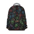 thumbnail image 3 of Game Controller Black Pattern Backpack for School, Cute School Bag with Adjustable Shoulder Straps and Padded Back, 15.3"x11"x7.1", 3 of 5