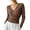 Coffee, variant on Sweaters for Women Solid Cross Neck Pullover Long Sleeve Slim Fitted Tops Trendy Casual Lightweight Comfy Blouse
