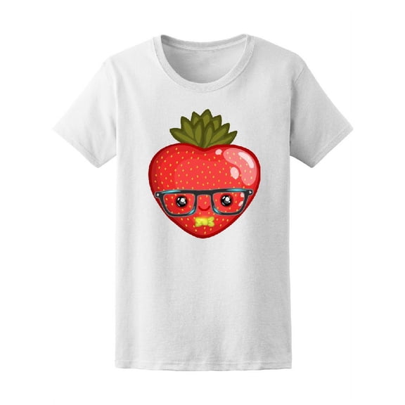 Cute Strawberry Hipster Glasses Tee Women's -Image by Shutterstock