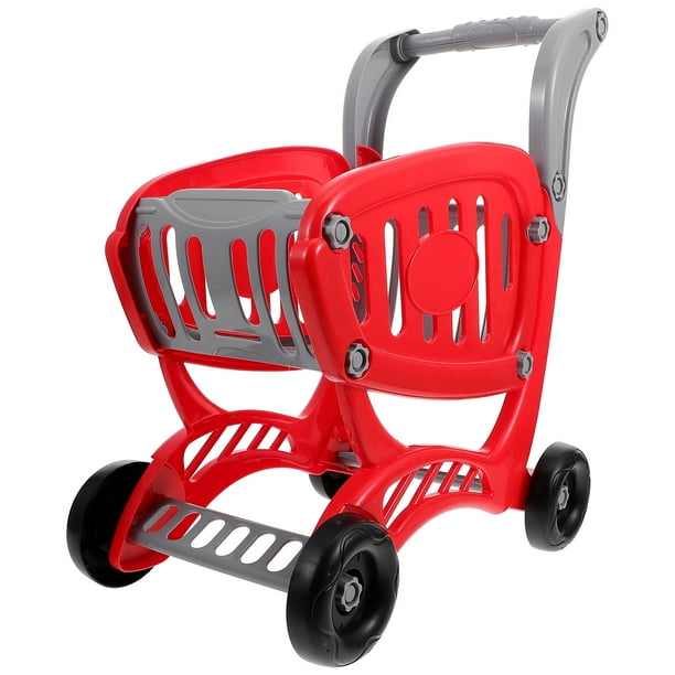 FELTECHELECTR Carrito de compras de juguete simulado, carrito de compras artificial, juguete para niños que juegan en casa.