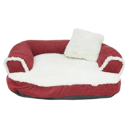 Aspen Pet Sofa with Pillow Dog Bed, Small, Assorted Color