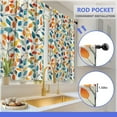 thumbnail image 2 of Colorful Leaves Kitchen Curtains - Floral Spring Botanical Tier Cafe Curtains Farmhouse Country Small Window for Bathroom Living RV Rod Pocket Window Drapes 36 Inch 2 Panels Set 28 "x36, 2 of 5