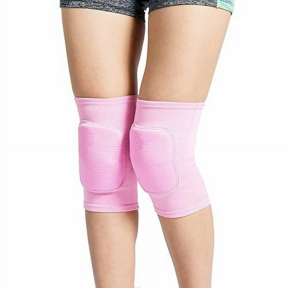 Xiao Hua Soft Kneepads Cotton Volleyball Tennis 1 Pair-Women Pole Dance Yoga Knee Protector Guards for Athletic Use Adult Cycling Gym Workout Exercise Skating Knee Brace Support With Sponge (Pink, L)