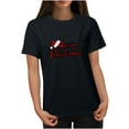 thumbnail image 5 of Feanecy Women's Christmas T-Shirts Trendy Letter Print Xmas Graphic Tees Comfy Loose Short Sleeve Round Neck Blouse Teen Girls Casual Holiday Tops Black L, 5 of 5