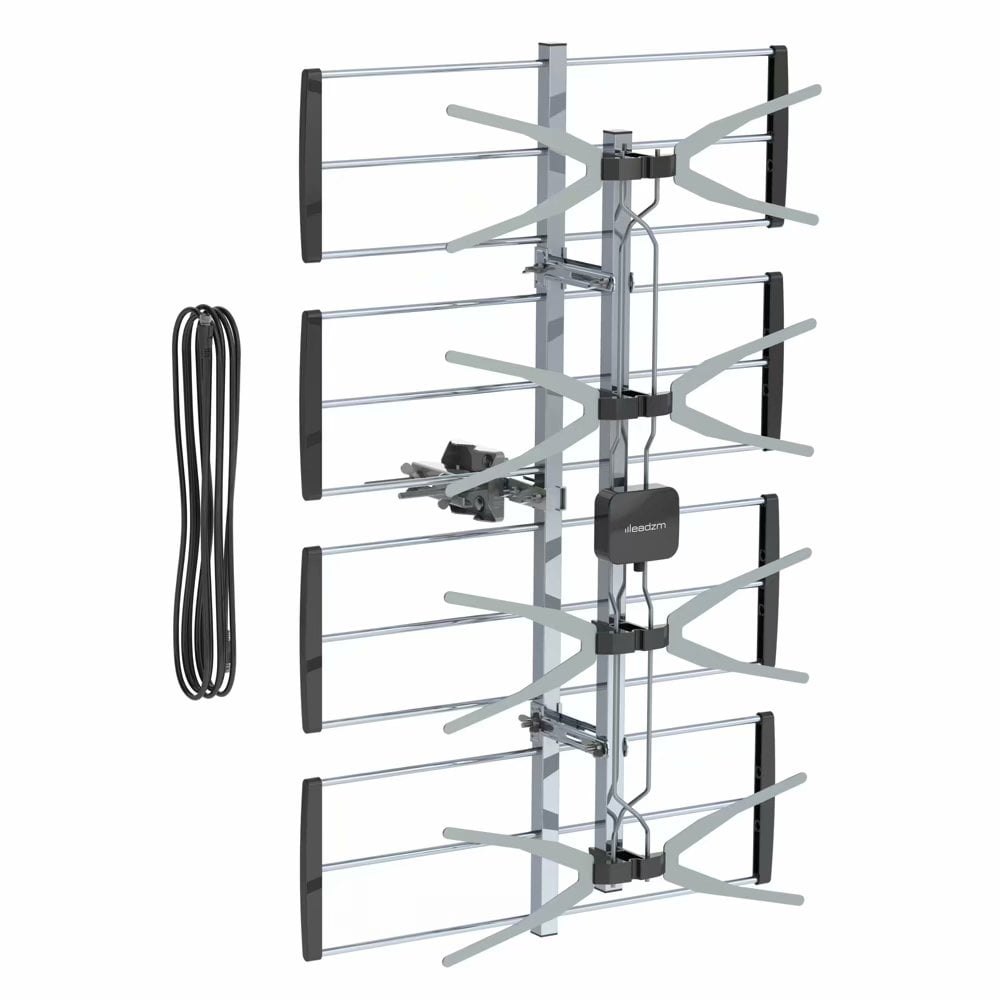 Outdoor 85 Miles HDTV Antenna 360 Degree Rotation Amplified HD TV