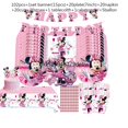 thumbnail image 2 of Decoraciones de fiesta de Minnie Mouse de Disney, vajilla rosa con tema de Minnie, juego de globos para Baby Shower, suministros de fiesta de cumpleaños para niños y niñas, 2 of 4