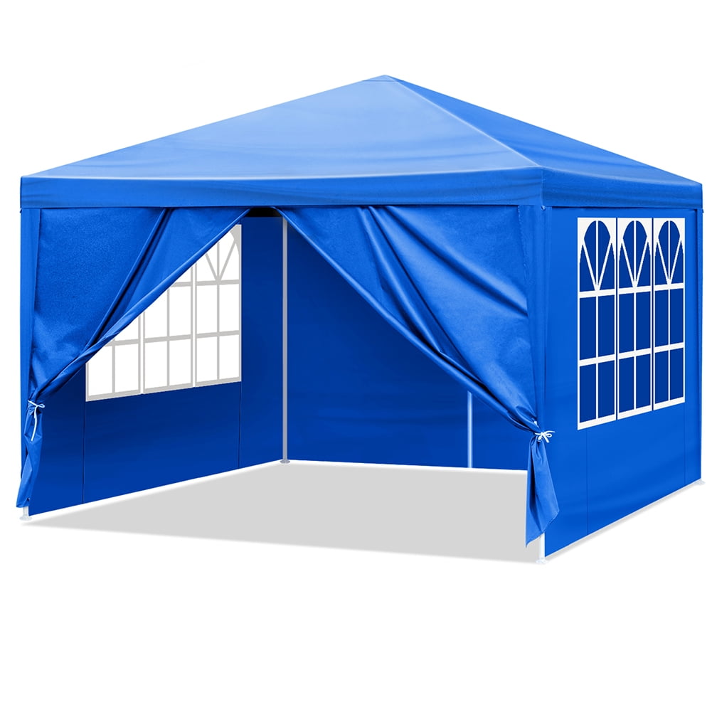 Aimee Lii 120" x120" Large Party Tent, Events Shelter Canopy Gazebo with 4 Side Walls, Shade Shelter for Weddings, Picnic, Blue