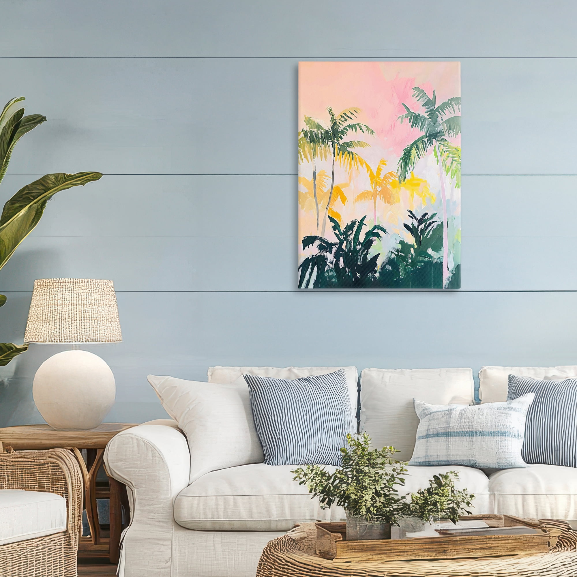Stupell Industries Pastel Palms in Morning Glow Canvas Wall Art, design by The Prints Vibe