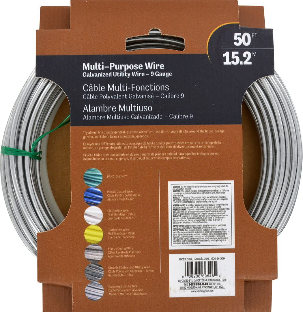 Hillman 123189 Galvanized Clothesline Wire - 20 Gauge - 50 Feet